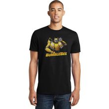 Qivi Transformers Bumblebee Music Black Baskılı Siyah Erkek Örme T-shirt