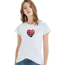 Qivi True Love Baskılı Beyaz Örme Kadın T-shirt