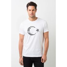 Qivi Türkiye Cumhurıyeti Atatürk Baskılı Beyaz Erkek Örme T-shirt