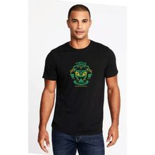 Qivi Turtles Baskılı Siyah Erkek Örme T-shirt
