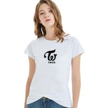 Qivi Twice Logo Twıce Logo Unıversal Baskılı Beyaz Örme Kadın T-shirt