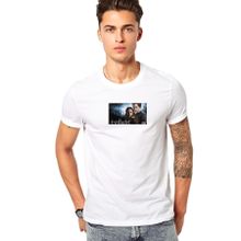 Qivi Twilight Movies Films Baskılı Beyaz Erkek Örme T-shirt
