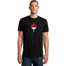Qivi Uchiha Clan Baskılı Siyah Erkek Örme T-shirt
