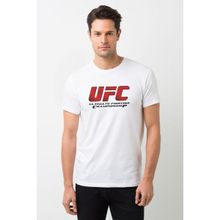 Qivi Ufc Ultimate Fighting Championship Logo Baskılı Beyaz Erkek Örme T-shirt
