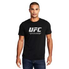 Qivi Ultimate Fighting Championship Baskılı Siyah Erkek Örme T-shirt