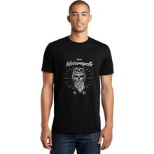 Qivi Urban Motorcycle Motorsiklet Baskılı Siyah Erkek Örme T-shirt
