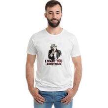 Qivi V For Vendetta I Want You Baskılı Beyaz Erkek Örme T-shirt