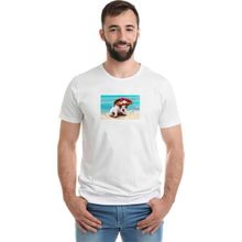 Qivi Vacation Puppys 2 Baskılı Beyaz Erkek Örme T-shirt