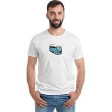 Qivi Volkswagen Van Baskılı Beyaz Erkek Örme T-shirt