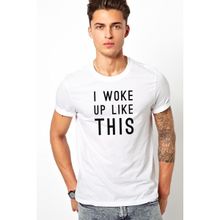 Qivi Woke Up Like Baskılı Beyaz Erkek Örme T-shirt