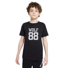 Qivi Wolf 88 Logo Baskılı Unisex Çocuk Siyah T-shirt