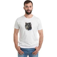 Qivi Wolf Face Metal Rock Music Müzik Baskılı Beyaz Erkek Örme T-shirt