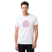 Qivi World Maze Labirent Baskılı Beyaz Erkek Örme T-shirt