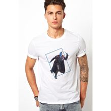Qivi Yenilmez Yondu Galaxy Baskılı Beyaz Erkek Örme T-shirt