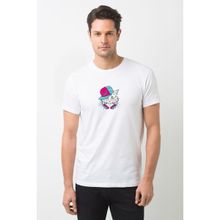 Qivi Yeşil Gözlü Beyaz Kedi Pembe Ve Baskılı Beyaz Erkek Örme T-shirt