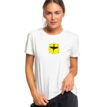 Qivi Zagor Logo Baskılı Beyaz Örme Kadın T-shirt