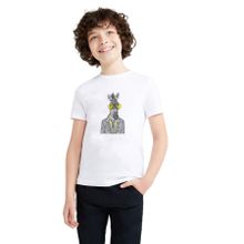 Qivi Zebra Potikare Zebra Ceket Ve Güneş Baskılı Beyaz Erkek Çocuk T-shirt