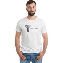 Qivi Zentangle Elephants Fil How To Draw Baskılı Beyaz Erkek Örme T-shirt