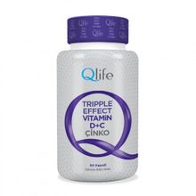 Qlife Tripple Effect Vitamin C D Çinko 60 Kapsül
