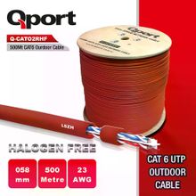 Qport Q-CATO2RHF 500 mt Cat6 Outdoor LSZH Turuncu 23 AWG 0.58 mm Halogen Free Kablo