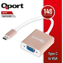 Qport Q-TV Type-C M TO VGA F 1920x1080P 60Hz Çevirici Adaptör