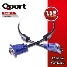 Qport Q-VGA1.5 1.5 mt 15 Pin Fitreli VGA Kablo