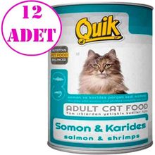 Quik 12x415 gr Somon ve Karidesli Kedi Konservesi