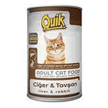 Quik Ciğer ve Tavşanlı Yetişkin Konserve 415 GR Kedi Maması