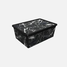 Qutu Trend Black Marble 10 lt Saklama Kutusu