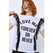 Quzu Beyaz Baskılı Kadın T-shirt