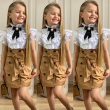 Quzucuk Kids Kız Çocuk Çantalı Krem Etekli Takım