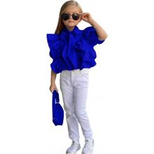 Quzucuk Kids Kız Çocuk Mavi Çantalı Pantolon Takım