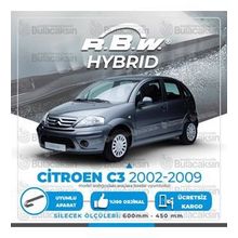 R.B.W Citroen C3 HB Ön 2002-2009 Hibrit Silecek Takımı
