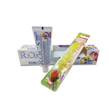 R.O.C.S. Kids 3-7 Yaş Kırmızı Diş Fırça + 45 gr Florürsüz Diş Macunu Seti