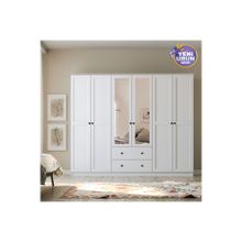 Rabi Side 6 Kapak 2 Çekmece Aynalı Gardırop