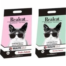 Real Cat 2x10 lt Marsilya Sabunlu & Pudra Kokulu İnce Taneli Bentonit Kedi Kumu