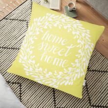 RealHomes Home Sweet Home Dijital Baskılı Dekoratif 70x70 cm Yer Minderi