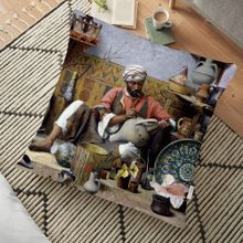 RealHomes Osmanlı Desen Dijital Baskılı Dekoratif 70x70 cm Yer Minderi