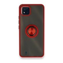 Realme C11 2021 Montreal Yüzüklü Silikon Kapak Kırmızı Kılıf