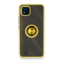 Realme C11 2021 Montreal Yüzüklü Silikon Kapak Sarı Kılıf