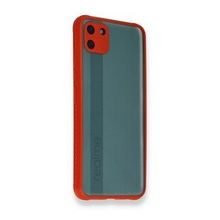 Realme C11 Miami Şeffaf Silikon Kırmızı Kılıf