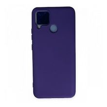 Realme C15 Nano İçi Kadife Silikon Mor Kılıf