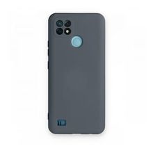 Realme C21 Nano İçi Kadife Silikon Gri Kılıf