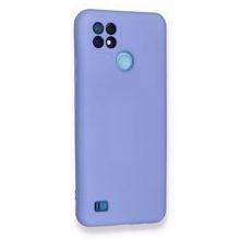 Realme C21 Nano İçi Kadife Silikon Lila Kılıf