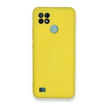 Realme C21 Nano İçi Kadife Silikon Sarı Kılıf