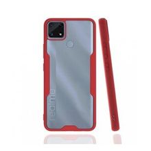 Realme C25 Platin Silikon Kırmızı Kılıf