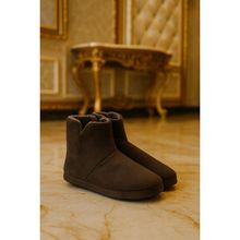 RedPlay Düz Peluş Kahve Ev Ayakkabısı Erkek Panduf