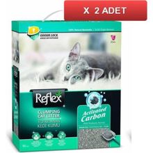 Reflex 10 lt Turkuaz 2 Adet Aktif Karbonlu Süper Hızlı Topaklanan Kedi Kumu