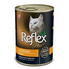 Reflex 6x400 gr Plus Tavuklu Kedi Sos İçinde Et Parçacık Konserve