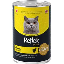 Reflex Plus 400 gr Gravy Tavuklu Sos İçinde Et Parçacıklı Kedi Konservesi